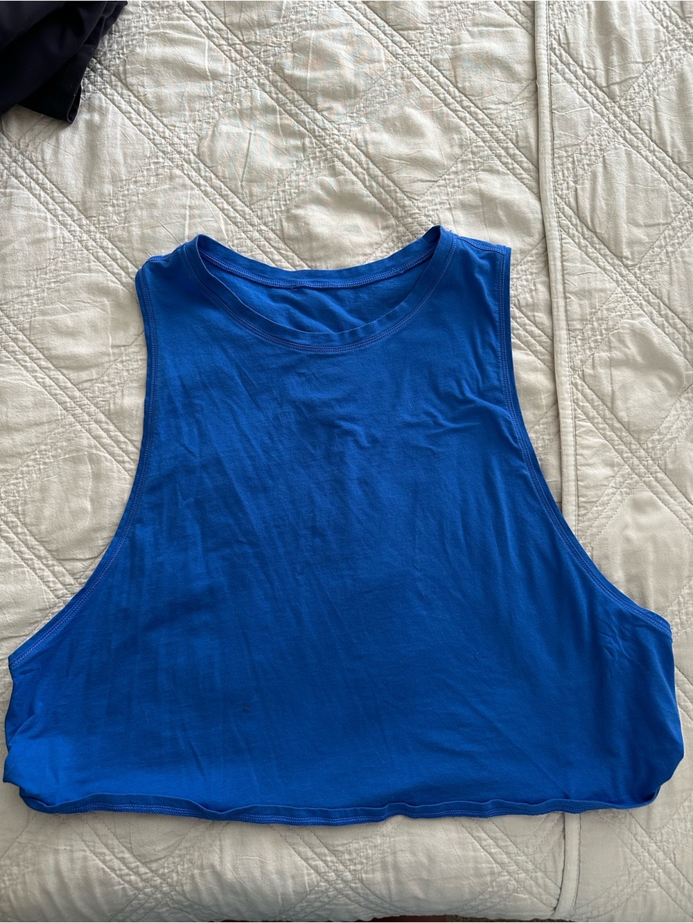 Colbalt Blue Workout Athletic Cropped Muscle Tank Top